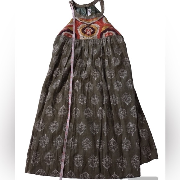 THML Halter Neck Sleeveless Embroidered Crochet Batik Print dress size M - Picture 9 of 12